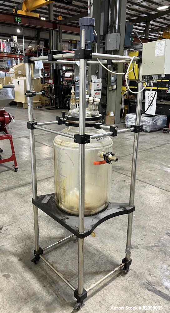 Used- Glass Reaction Kettle (Pyrex), 50L capacity. vertical, dished top and bottom. Approximately 16" diameter x 20" straigh...