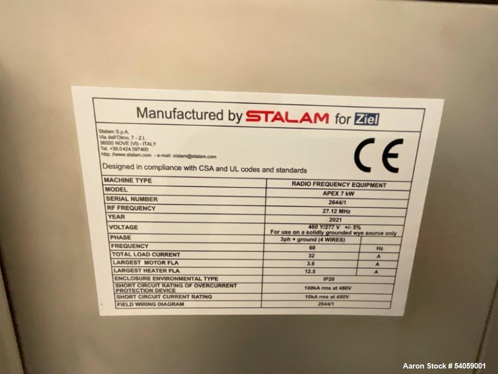 Used Stalam APEX 7 Radio Frequency Disinfection System | 45 kg/hr | 27.12 MHz | Built 2021