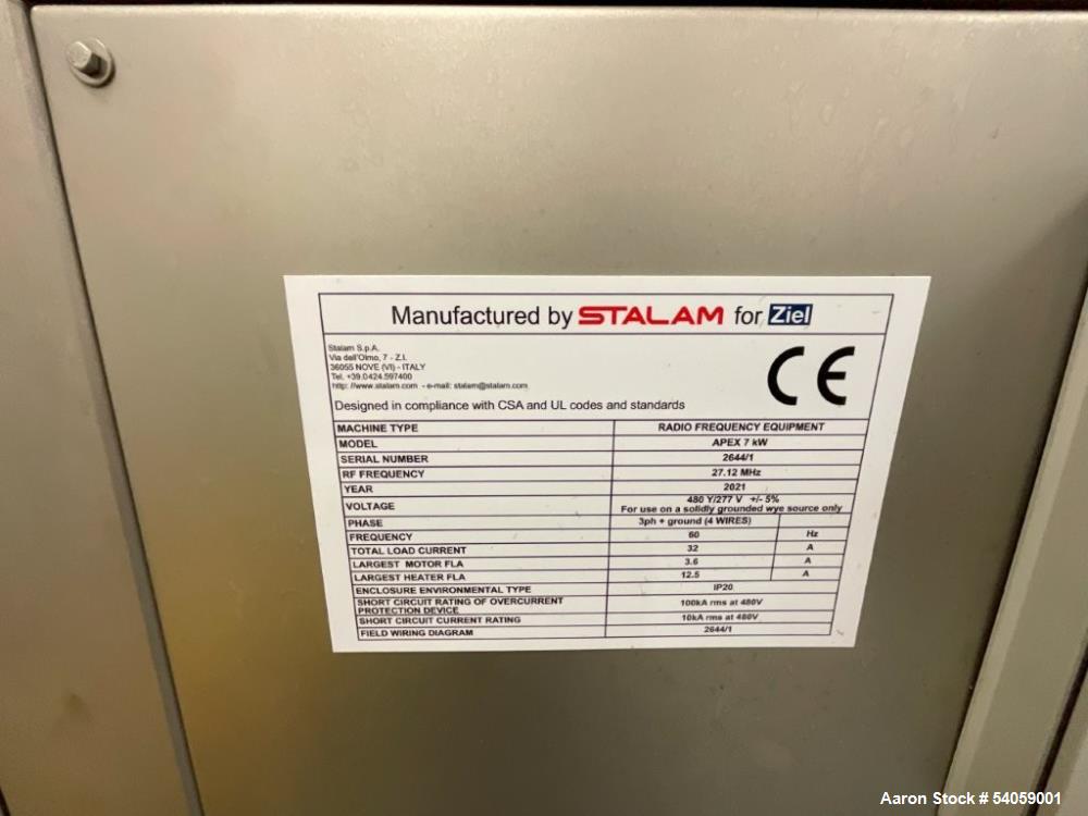 Used Stalam APEX 7 Radio Frequency Disinfection System | 45 kg/hr | 27.12 MHz | Built 2021