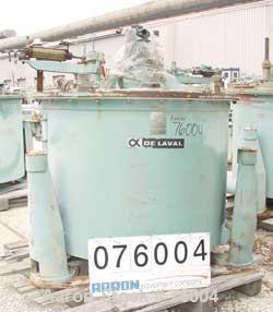 USED: Delaval/ATM Mark III clarifier solid basket centrifuge, 316stainless steel construction (product contact areas). Max bowl speed1380, top load, bottom unload, tripod suspension system, 16 cu ft ...