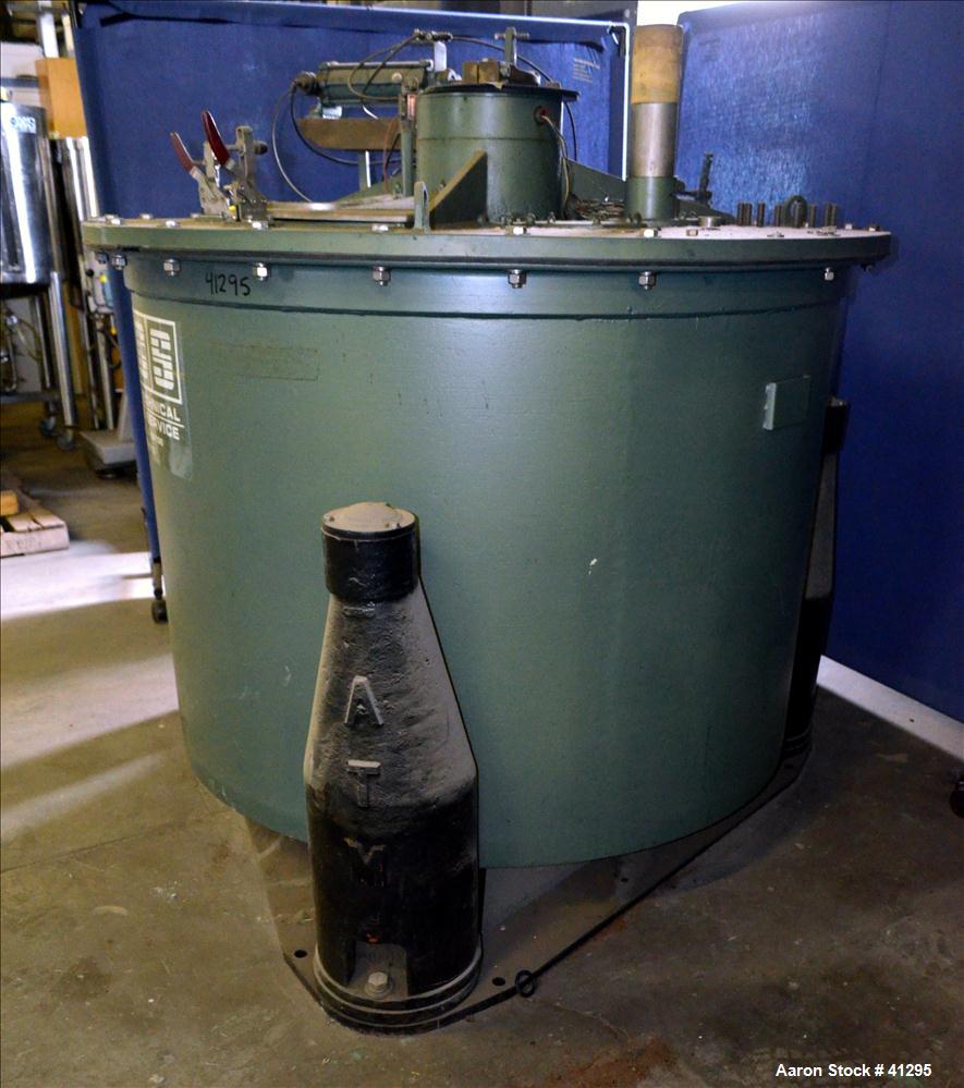 Used Reconditioned Delaval/ATM Mark III 48" x 30" Perforated Basket Centrifuge, 304 Stainless Steel. Top feed, bottom dump, maximum bowl speed 1380 rpm, cake capacity 16 cubic feet, pneumatic full le...