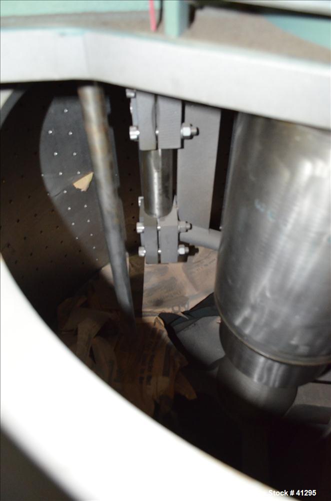 Used Reconditioned Delaval/ATM Mark III 48" x 30" Perforated Basket Centrifuge, 304 Stainless Steel. Top feed, bottom dump, maximum bowl speed 1380 rpm, cake capacity 16 cubic feet, pneumatic full le...