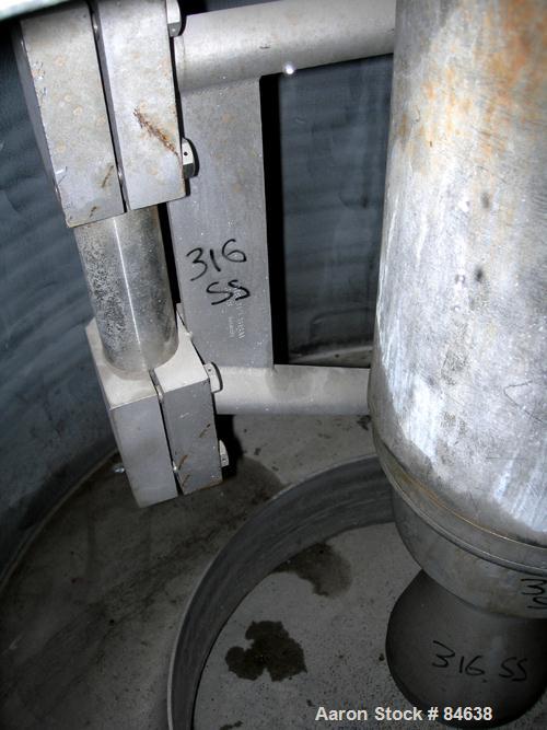 USED: Delaval/ATM 48" x 30" perforated basket centrifuge curb housing and top cover, 316 stainless steel construction on product contact areas. Top load, bottom unload, no basket assembly, tri-pod su...