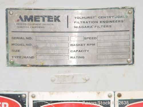 Used Stainless Steel Delaval Perforated Basket Centrifuge