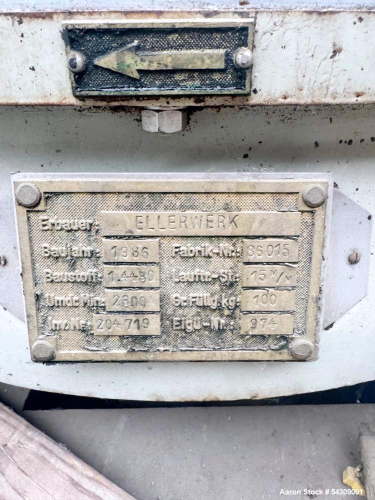 Used Ellerwerk Basket Centrifuge – Stainless Steel, 8.8 Liter Capacity