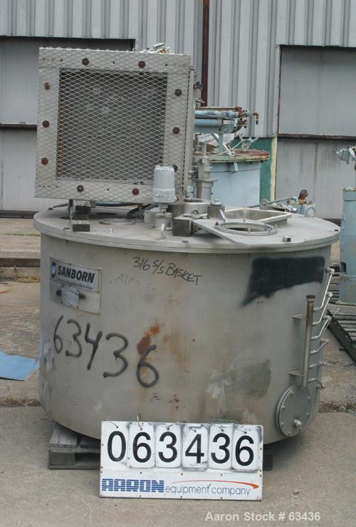 Used Stainless Steel Sanborn Pressuretite Perforated Basket Centrifuge