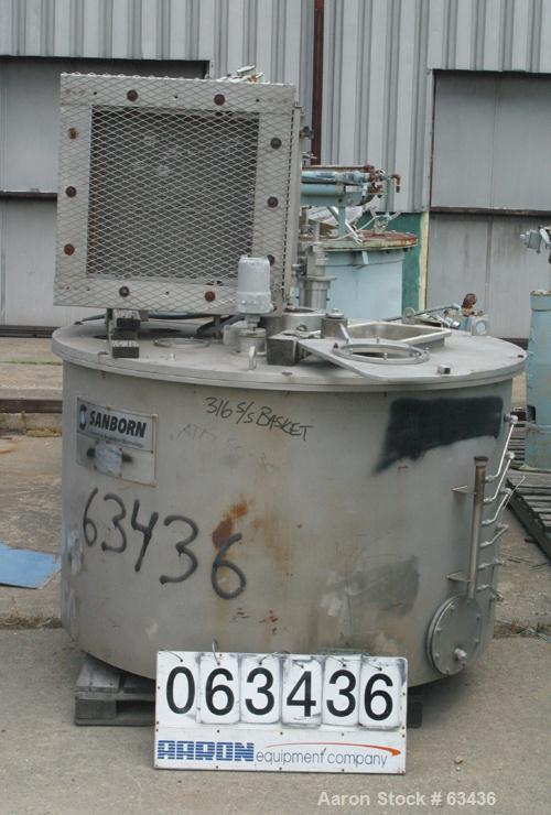 Used- Stainless Steel Sanborn Pressuretite Perforated Basket Centrifuge