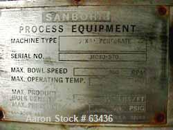 Used Stainless Steel Sanborn Pressuretite Perforated Basket Centrifuge