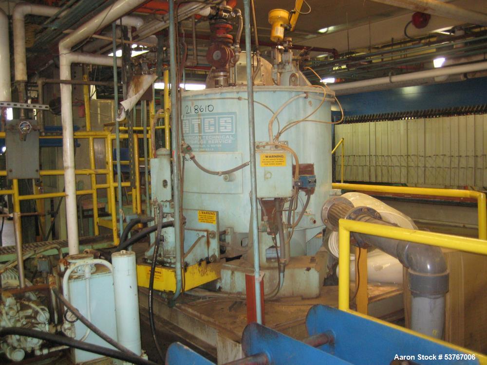 Used Sharples Sludgepack SP6500 Basket Centrifuge – 16 Cu Ft, 50 HP Hydraulic System, SS Construction