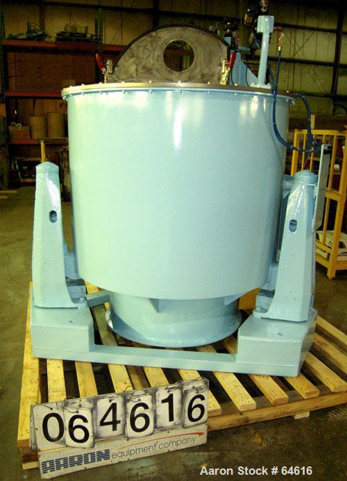Reconditioned Sharples 48" x 30" Perforated Basket centrifuge, stainless steel construction on product contact areas. top load, bottom unload, 16 cubic foot solids capacity (basket), max bowl speed 1...