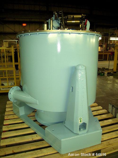 Reconditioned Sharples 48" x 30" Perforated Basket centrifuge, stainless steel construction on product contact areas. top load, bottom unload, 16 cubic foot solids capacity (basket), max bowl speed 1...