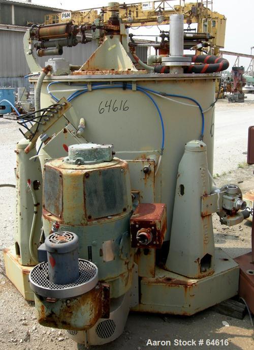 Reconditioned Sharples 48" x 30" Perforated Basket centrifuge, stainless steel construction on product contact areas. top load, bottom unload, 16 cubic foot solids capacity (basket), max bowl speed 1...