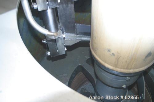 Used Tolhurst Ametek Mark III 48" x 30" Perforated Basket Centrifuge. Rubber lined curb housing/top cover. Top load, bottom unload. Maximum bowl speed 1150 rpm, tri-pod suspension system, Hastelloy C...