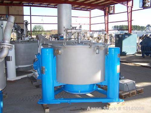 Used-Tolhurst Batch-O-Matic Mark III 48" x 24" Perforated Basket Centrifuge.  Flip top design.  Constructed of Hastelloy C-2...