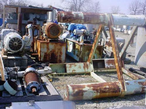 USED: Tolhurst 48" x 30" perforated basket centrifuge. Stainless steel construction on product contact areas. Top load, bottom unload, max bowl speed 1080 rpm, tri-pod suspension system, double motio...