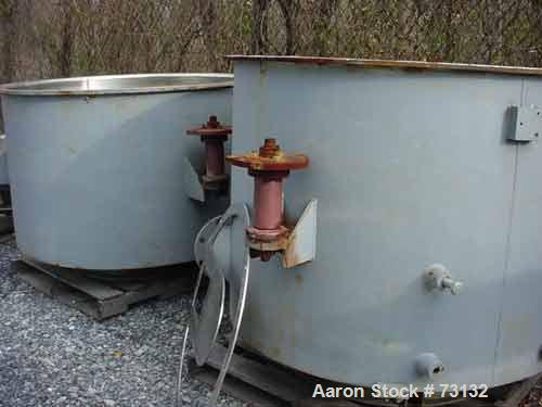 USED: Tolhurst 48" x 30" perforated basket centrifuge. Stainless steel construction on product contact areas. Top load, bottom unload, max bowl speed 1080 rpm, tri-pod suspension system, double motio...