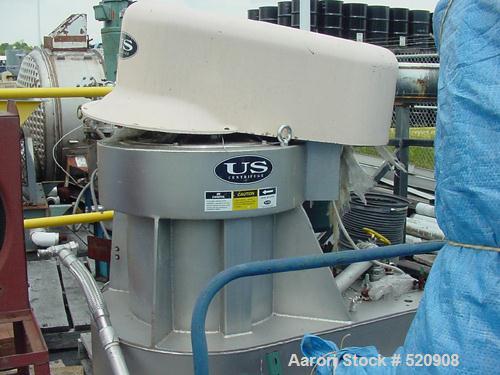 USED: US A262 self-cleaning solid wall basket centrifuge. Top load,bottom unload, 1000 x "G" force. Approx bowl solid holdin...