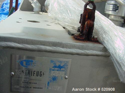 USED: US A262 self-cleaning solid wall basket centrifuge. Top load,bottom unload, 1000 x "G" force. Approx bowl solid holding capacity4 gallons. Approx 10 hp drive motor.
