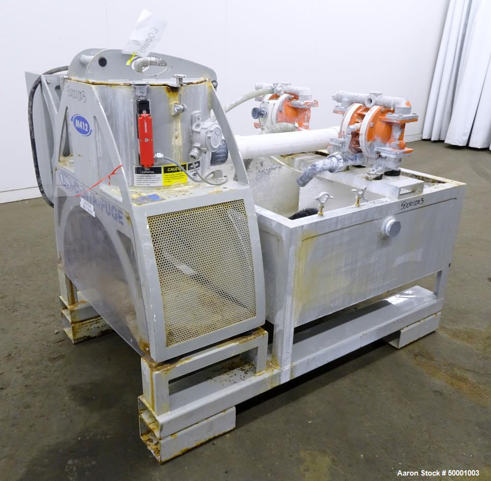 Used- US Centrifuge Solid Wall Basket Centrifuge, Model M412