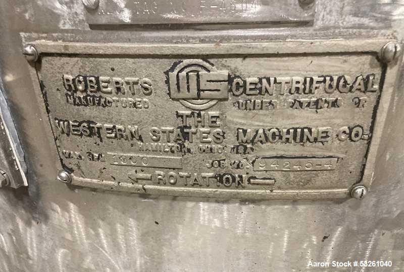 Used Crystal Separation Centrifuge for Sweetener & Sugar Processing Plants