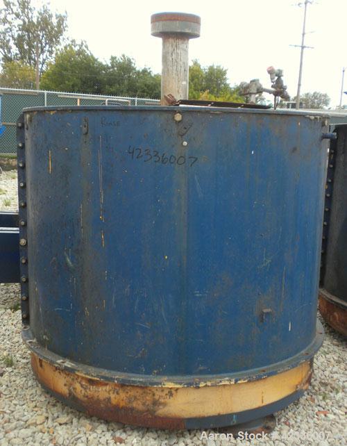 Used Western States 54'' x 40'' Series G A-Frame Perforated Basket Centrifuge. Top load, bottom dump 304 Stainless/Carbon steel basket, maximum 900 rpm. 7'' Maximum cake thickness, 23.7 cubic feet ba...