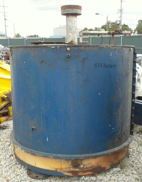 Used Western States 54'' x 40'' Series G A-Frame Perforated Basket Centrifuge. Top load, bottom dump 304 Stainless/Carbon steel basket, maximum 900 rpm. 7'' Maximum cake thickness, 23.7 cubic feet ba...