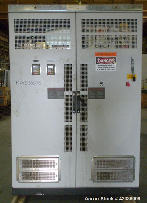 Used Western States 54'' x 40'' Series G A-Frame Perforated Basket Centrifuge. Top load, bottom dump 304 Stainless/Carbon steel basket, maximum 900 rpm. 7'' Maximum cake thickness, 23.7 cubic feet ba...
