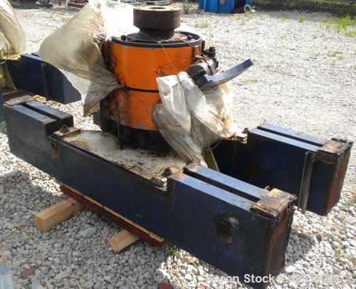 Used Western States 54'' x 40'' Series G A-Frame Perforated Basket Centrifuge. Top load, bottom dump 304 Stainless/Carbon steel basket, maximum 900 rpm. 7'' Maximum cake thickness, 23.7 cubic feet ba...