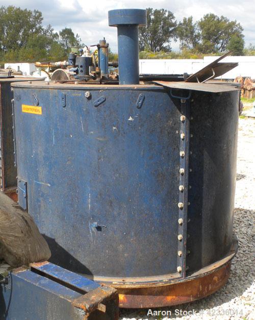 Used Western States 54'' x 40'' Series G A-Frame Perforated Basket Centrifuge. Top load, bottom dump 304 Stainless/Carbon steel basket, maximum 900 rpm. 7'' Maximum cake thickness, 23.7 cubic feet ba...
