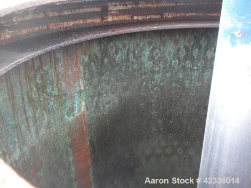 Used Western States 54'' x 40'' Series G A-Frame Perforated Basket Centrifuge. Top load, bottom dump 304 Stainless/Carbon steel basket, maximum 900 rpm. 7'' Maximum cake thickness, 23.7 cubic feet ba...