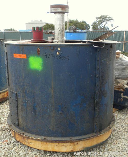 Used Western States 54'' x 40'' Series G A-Frame Perforated Basket Centrifuge. Top load, bottom dump 304 Stainless/Carbon steel basket, maximum 900 rpm. 7'' Maximum cake thickness, 23.7 cubic feet ba...