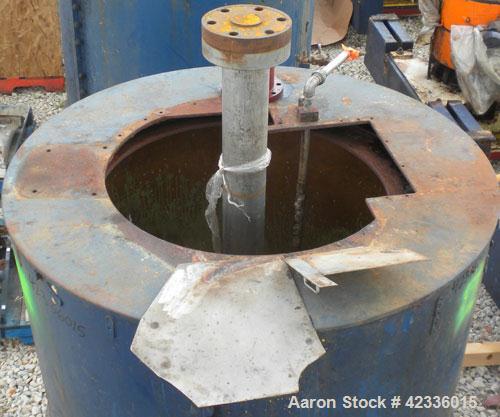 Used Western States 54'' x 40'' Series G A-Frame Perforated Basket Centrifuge. Top load, bottom dump 304 Stainless/Carbon steel basket, maximum 900 rpm. 7'' Maximum cake thickness, 23.7 cubic feet ba...