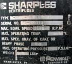 Used Sharples T-1300 Tornado 48 x 24 Perforate Basket Centrifuge, 316 Stainless Steel. Bottom discharge. Maximum bowl speed 1150 rpm. 40 kW, 50 hp hydraulic drive 380/3/50/1475 rpm with oil reservoir...
