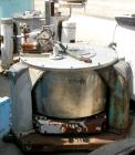 USED: Western States 36 x 15 perforate basket centrifuge, 316 stainless steel. Tripod mounted, bottom dump, bottom drive, pneumatic double motion plow with reversing motor.