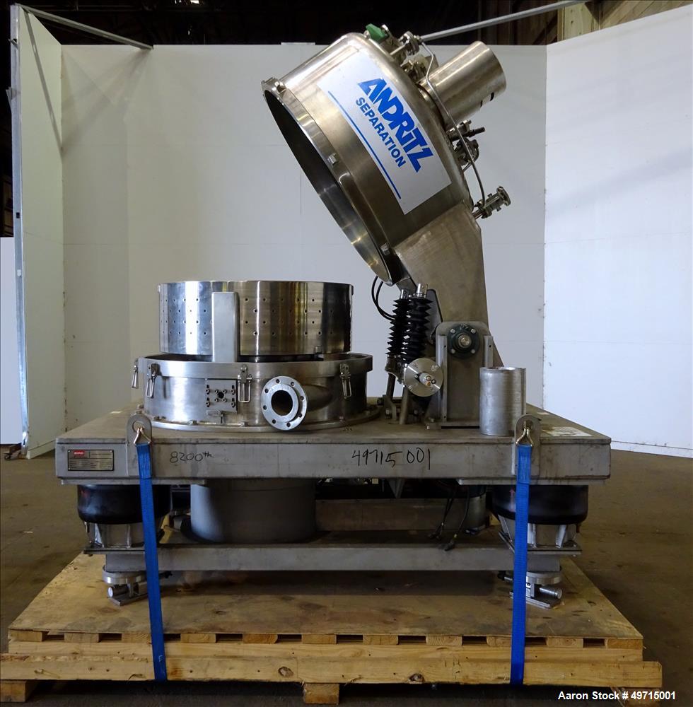 Used Andritz Bird P2000 95 liter Vertical Peeler Centrifuge
