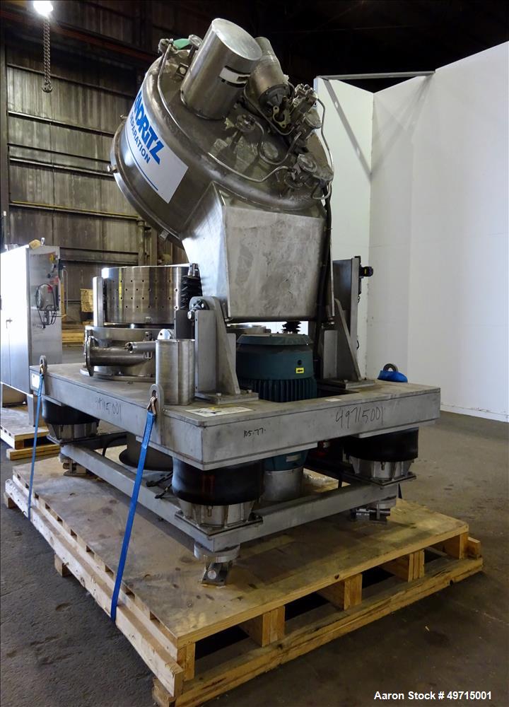 Used Andritz Bird P2000 95 liter Vertical Peeler Centrifuge