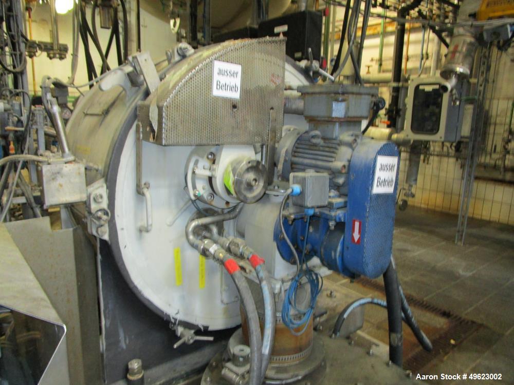 Used- Krauss Maffei HZ80 SI Peeler Centrifuge. Material of construction rubber lined/HC4 on product contact area. 31.2" (800...