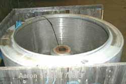 USED: Reineveld 83" peeler centrifuge, stainless steel construction(product contact areas). Max bowl speed 800 rpm, 83" diameter x 42"deep perforated basket assembly, hydraulically actuated plow asse...