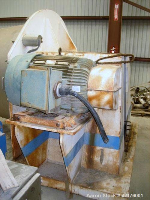Used Robatel EHBL1323DRG Peeler Centrifuge, 316 stainless steel construction (product contact areas). Max bowl speed 1190 rpm, bowl dimensions 52" x 28", 15.5 cubic foot solid holding capacity, maxim...