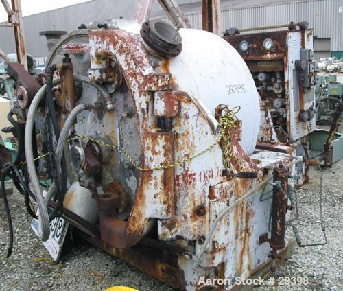 Used Sharples Model C-41 Super-D-Hydrator Continuous Centrifuge, 316 Stainless Steel, Horizontal. 41" diameter perforate basket. Hydraulic operated plow discharge. Short 19" bowl. Includes control pa...