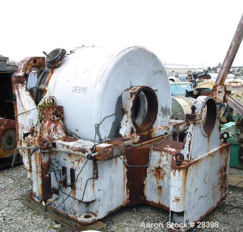 Used Sharples Model C-41 Super-D-Hydrator Continuous Centrifuge, 316 Stainless Steel, Horizontal. 41" diameter perforate basket. Hydraulic operated plow discharge. Short 19" bowl. Includes control pa...