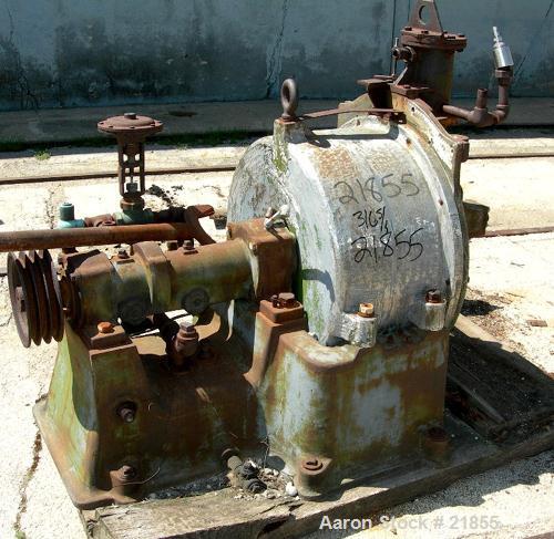 USED: Sharples C-20 Super-D-Hydrator centrifuge, 316 stainless steel. Max bowl speed 1800 rpm. Includes rinse pipe, pneumatic plow, distributor, base, casing, spindle assembly. Requires feed, approxi...