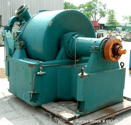 USED: Sharples model C41 Super-D-Hydrator peeler centrifuge, Monel    400 construction on product contact areas. Perforated bowl, max speed 1260 rpm. Includes rinse pipe, hydraulic distributor rake a...