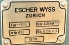 Used Stainless Steel Escher Wyss Peeler Centrifuge, Model H-400 
