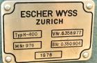 Used- Stainless Steel Escher Wyss Peeler Centrifuge, Model H-400 