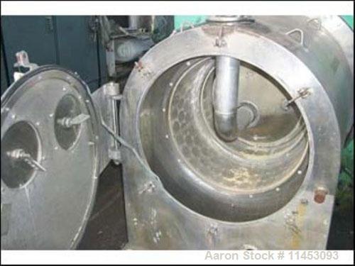Used-Alfa Laval SB630/2 Pusher Centrifuge. 316 stainless steel product contact areas, 1800 rpm, two stage. 550/630 mm bowl d...