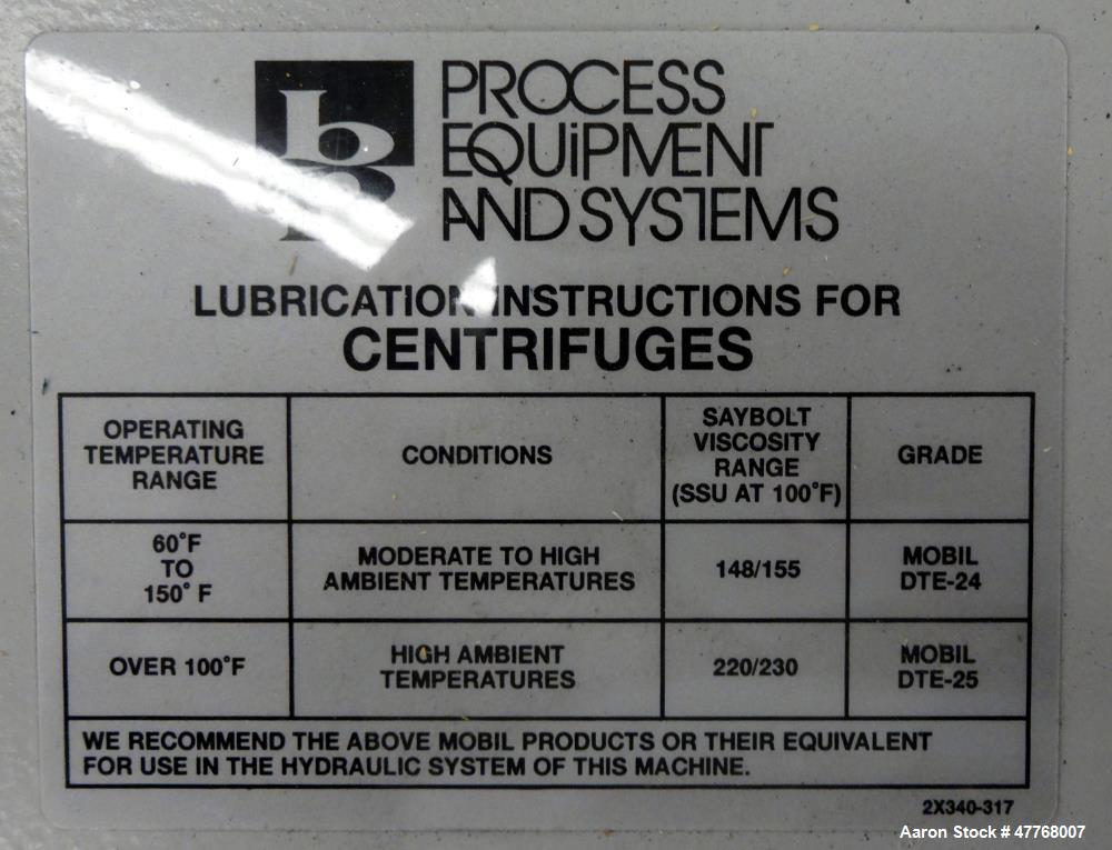 Unused- Baker Process and Equipment S-450 Pusher Centrifuge