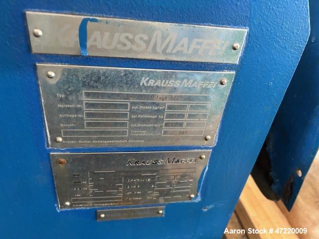 Used Krauss Maffei SZ-21 Pusher Centrifuge – 316 Stainless Steel, 250mm Basket