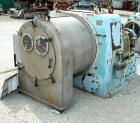 USED: Alfa Laval SB-600 pusher centrifuge, 316 stainless steel product contact areas, 1650 rpm, single stage. 30 hp, 3/60/575 volt, 1775 rpm drive motor; 25 hp, 3/60/575 volt, 3535 rpm hydraulic push...