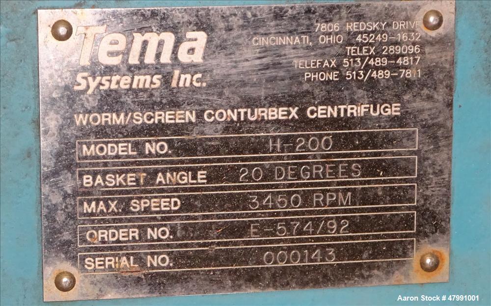 Used Tema H-200 Conturbex Screening Centrifuge
